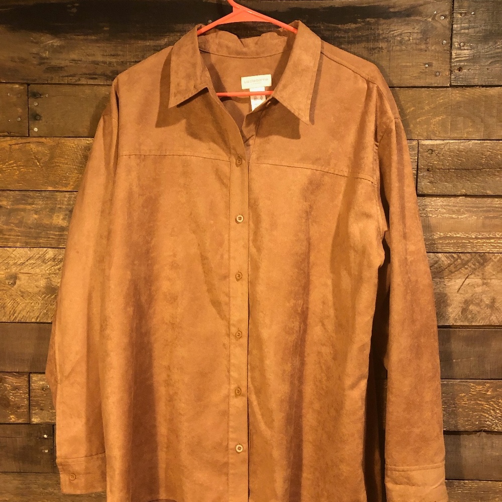 Liz Claiborne Caramel Button Down Blouse